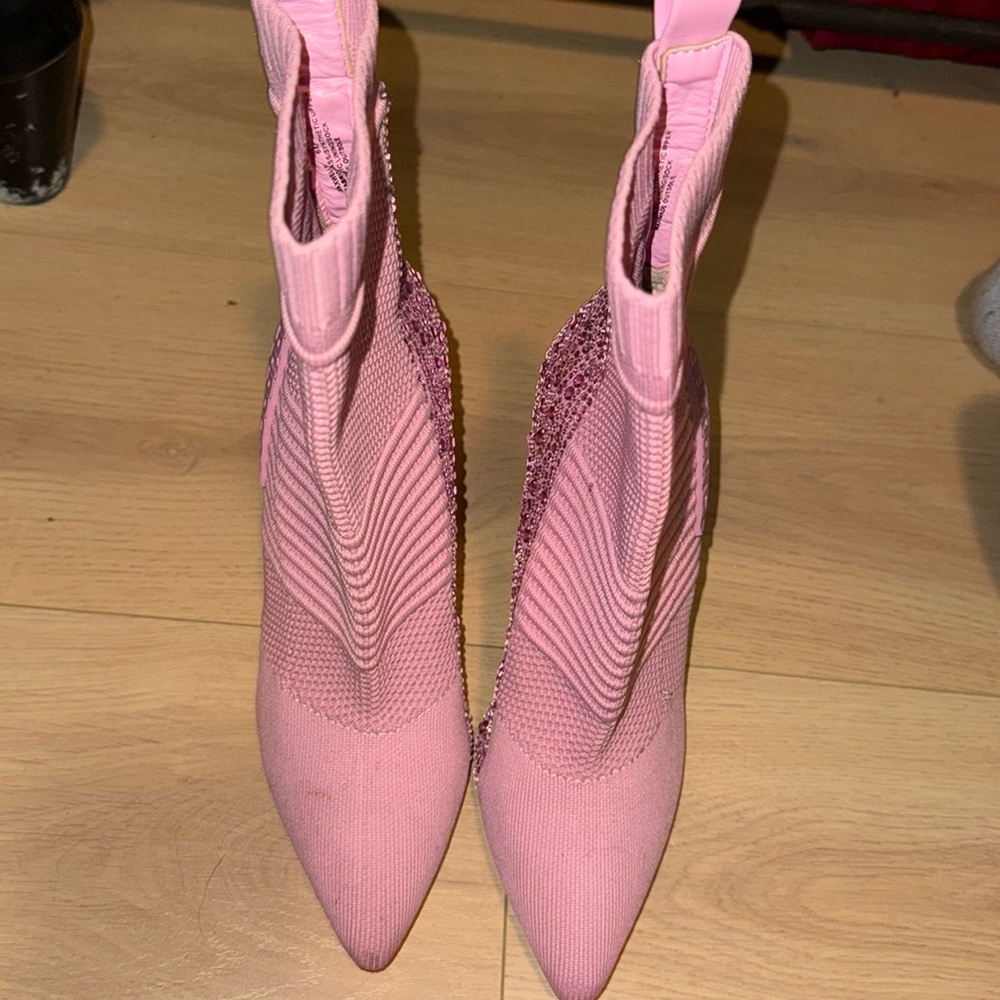 Pink sparkly boots